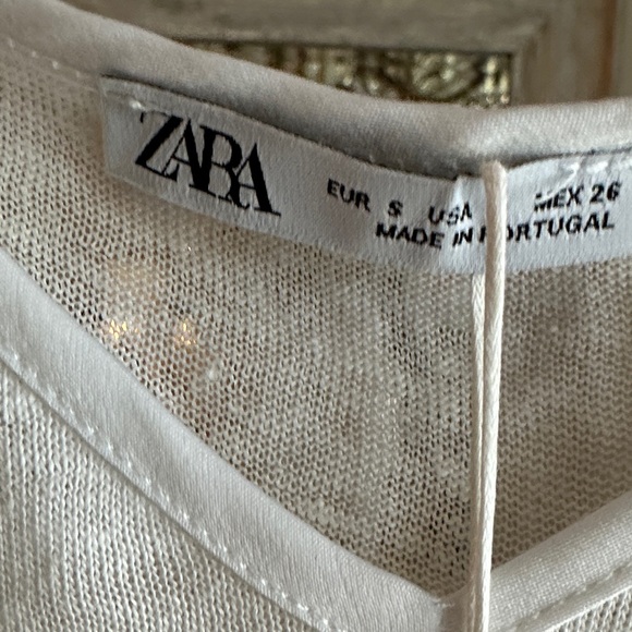 Zara White Linen Top - Picture 3 of 4